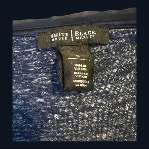White House Black Market Women's Size S Blue Gray Top Asymmetrical Designer Hem - Picture 3 of 4